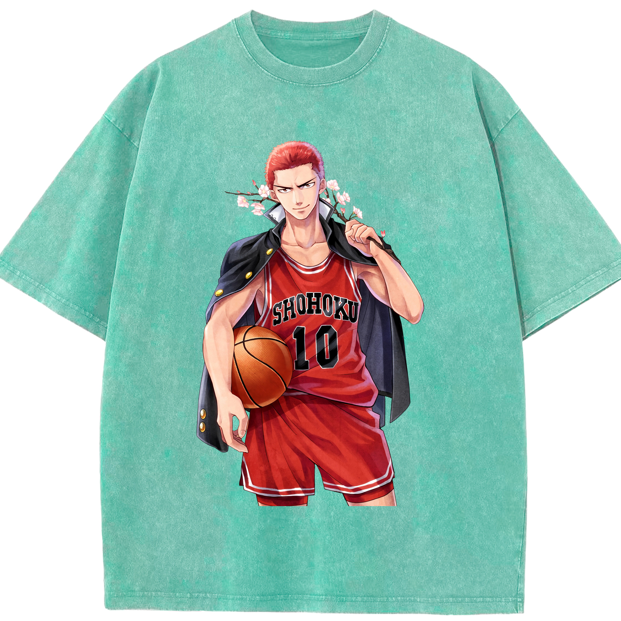 （画像用） SLAM DUNK／スラムダンク 綿100% ヴィンテージ風 半袖Tシャツ（フロントプリント）